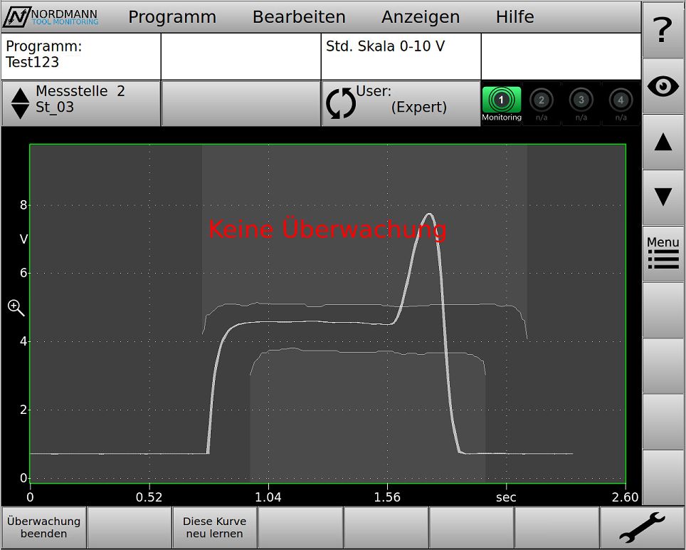 Bild 11 - Alarm wurde quittiert, Messung wird fortgesetzt.