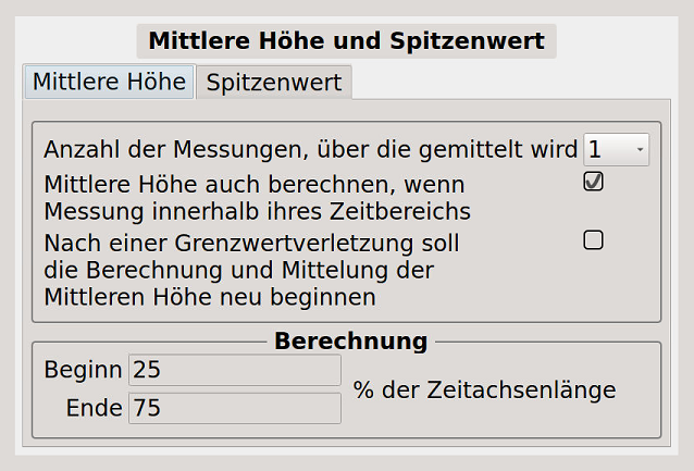Bild 2 - Einstellmöglichkeiten für den Trend der Mittleren Höhe