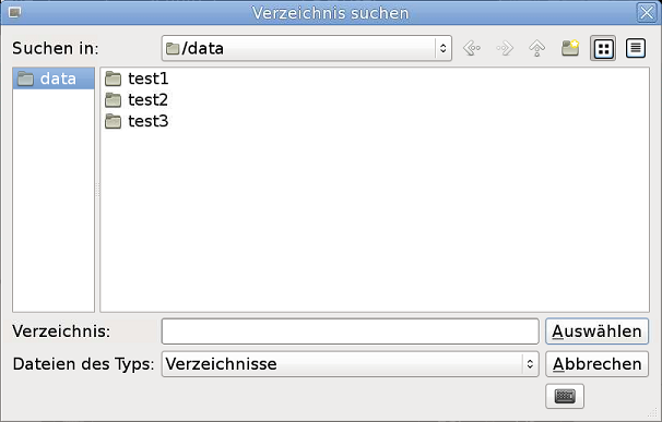 Bild 2 - Das geöffnete Menü "Zielverzeichnis ändern"