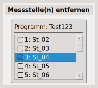Bild 9 - Auswahl der zu entfernenden Messstellen