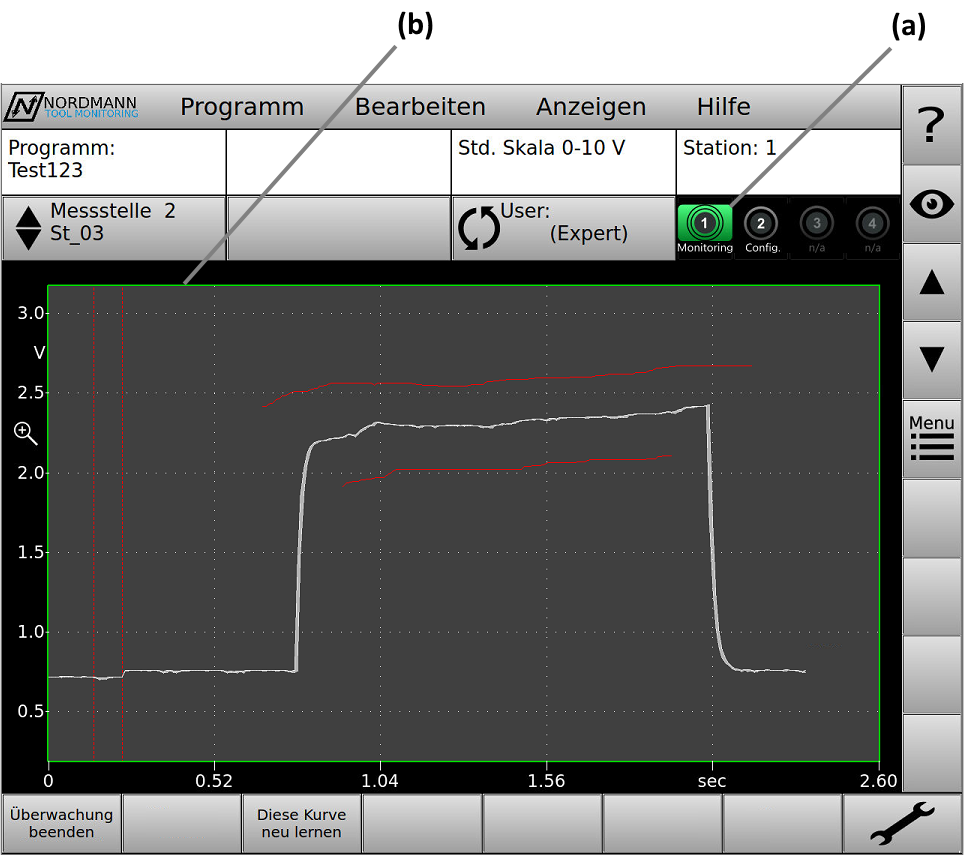 Bild 2 - Einstellungsbereich im aktiven Betriebszustand "Überwachung"