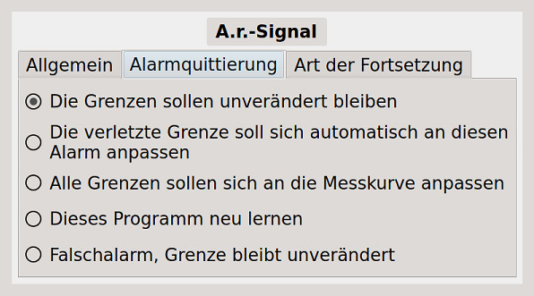 Bild 3 - Externe Alarmquittierung - Verhalten der Grenzen