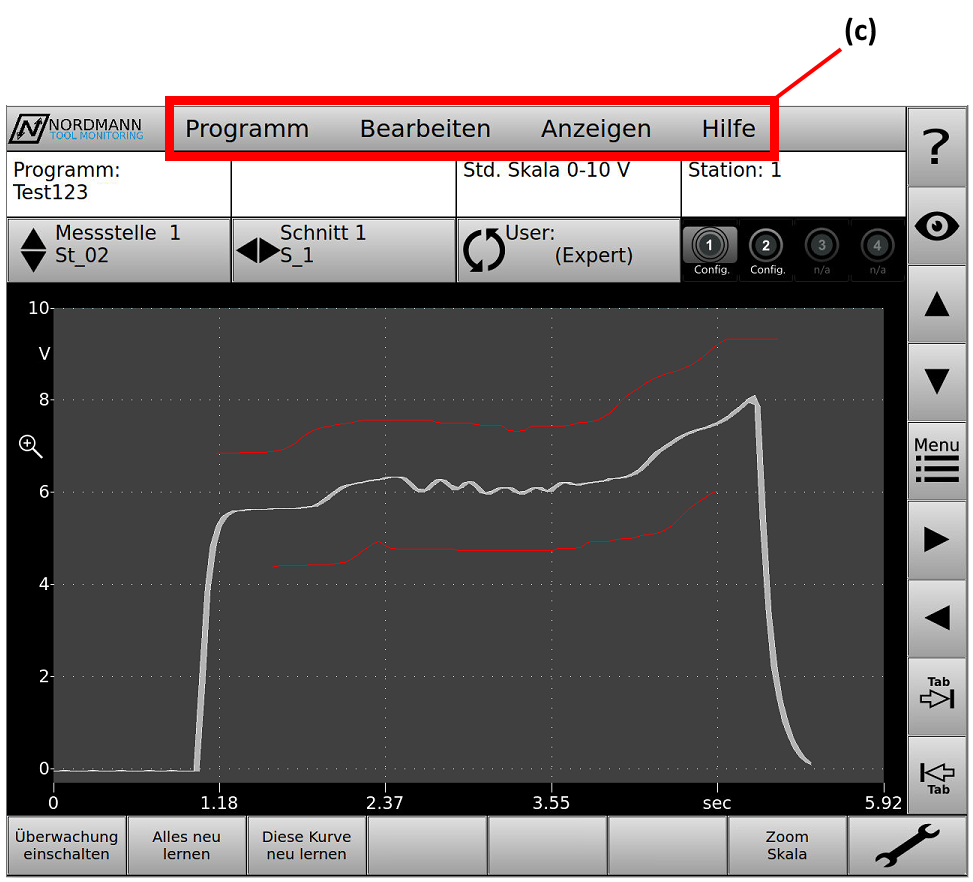 Bild 5 - Die "Menüleiste" des Einstellungsbereiches