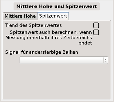 Bild 3 - "Spitzenwert" - Einstellmöglichkeiten