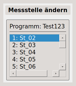 Bild 1 - Auflistung aller Messstellen
