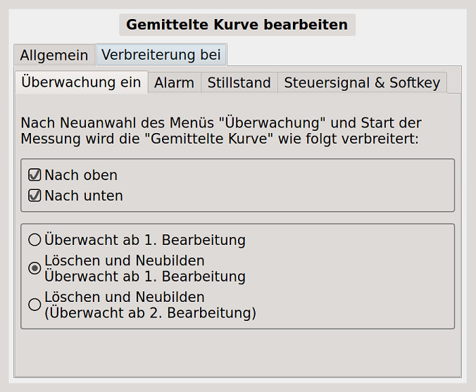 Bild 3 - Einstellmöglichkeiten zur Verbreiterung der "Gemittelten Kurve"