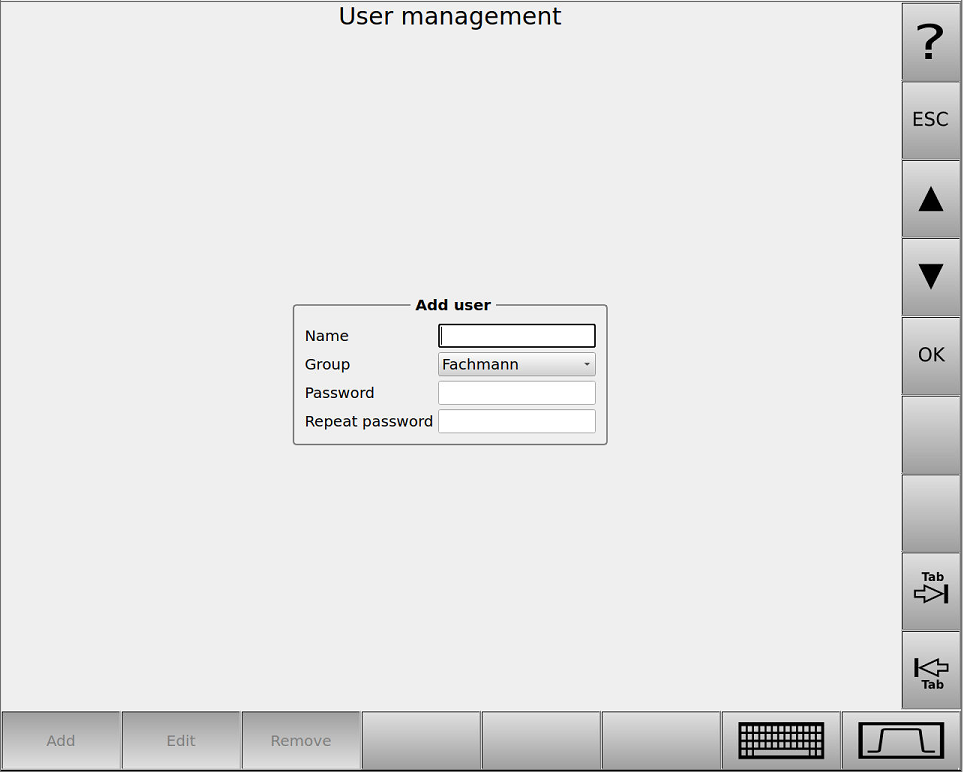 Bild 9 - Eingabe-Menü zum Hinzufügen eines neuen Benutzers
