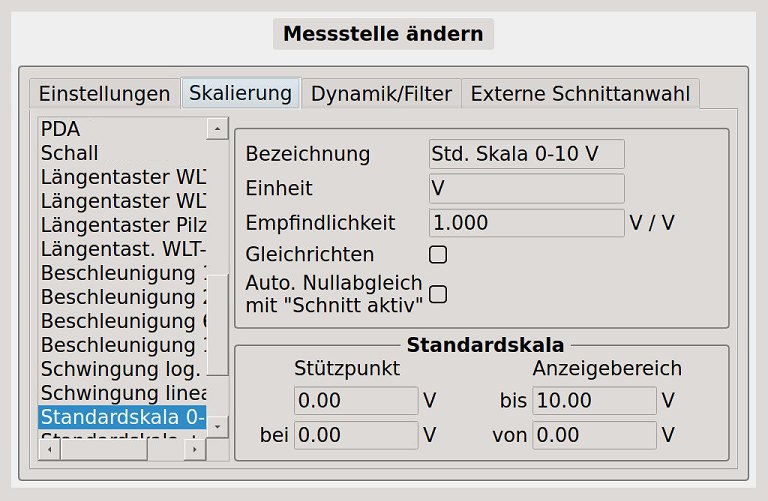 Bild 3 - Messstelle ändern - "Skalierung"