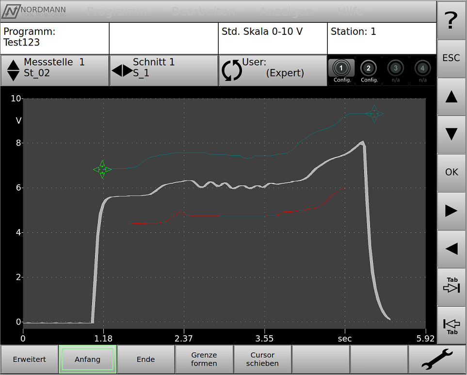 Bild 4 - Obere Grenze ist angewählt und kann editiert werden