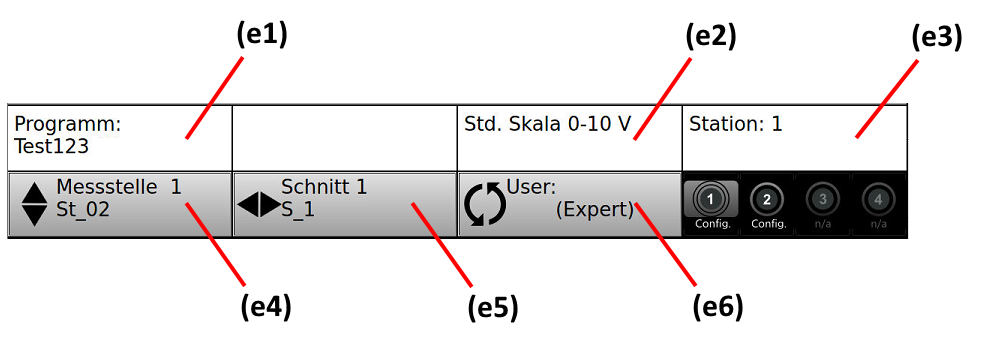 Bild 8 - Bildausschnitt der "Infofläche" des Einstellungsbereiches