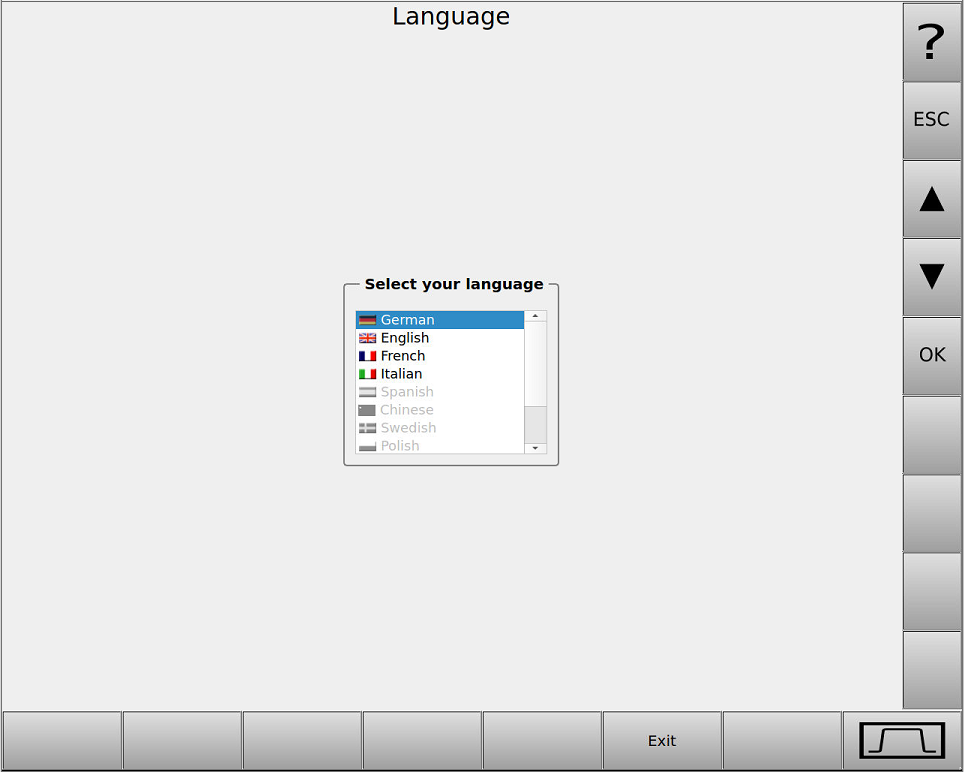 Bild 4 - Auswählbare Sprachen