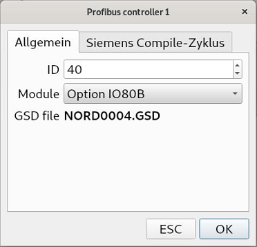 Bild 8.5 - Das Menü "Profibus - Allgemein"