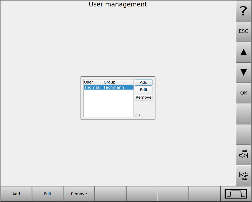 Bild 8 - Die geöffnete App "User management"